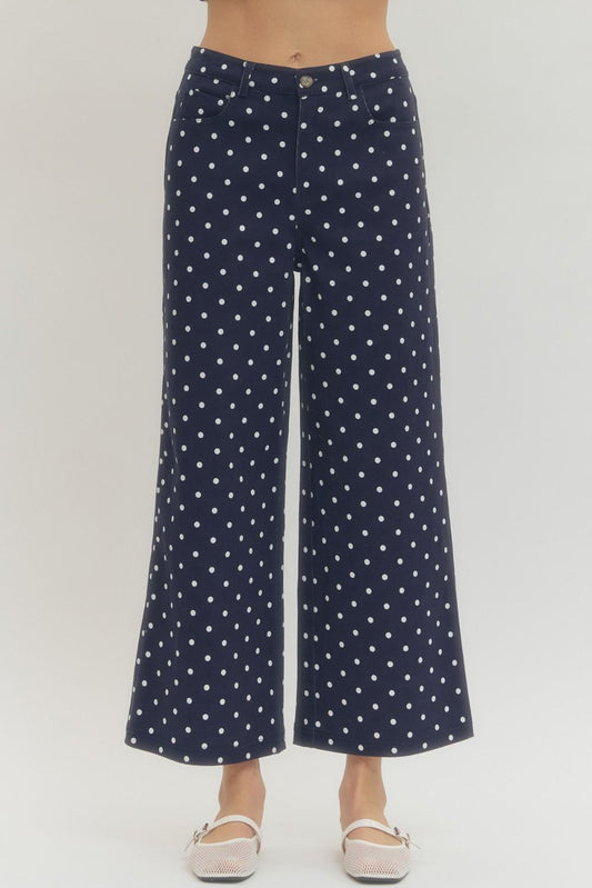 Entro Polka Dot Wide Leg Pants
