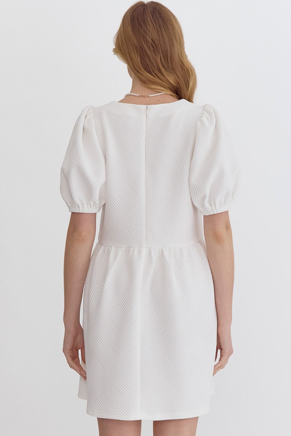 Entro Textured Square Neck Mini Dress