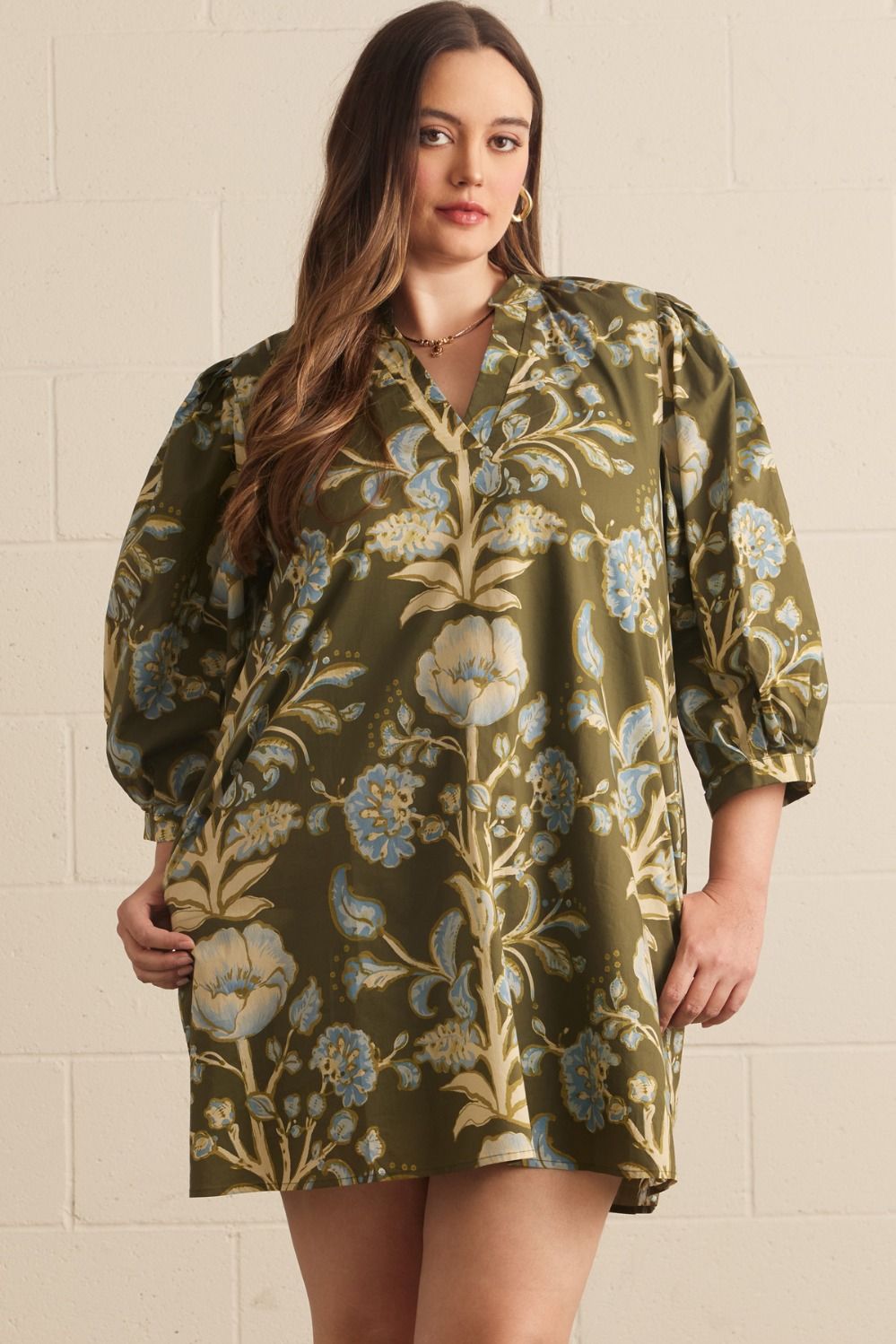 Entro Fall Floral 3/4 Mini Dress