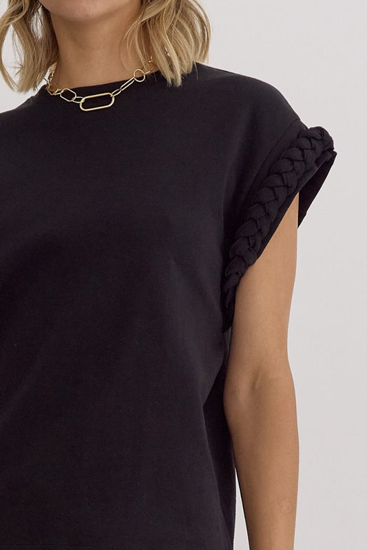 Entro Braided Detail Cuff Top