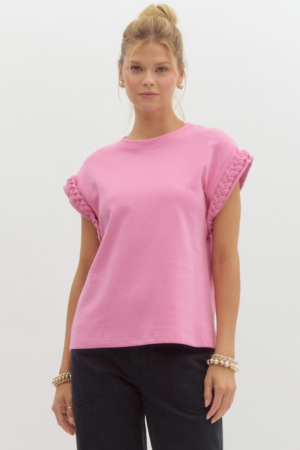 Entro Solid Braided Cuff Top