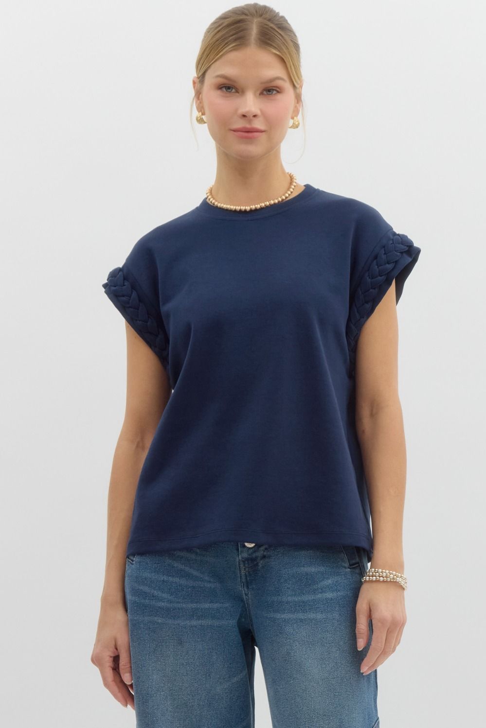 Entro Solid Braided Cuff Top