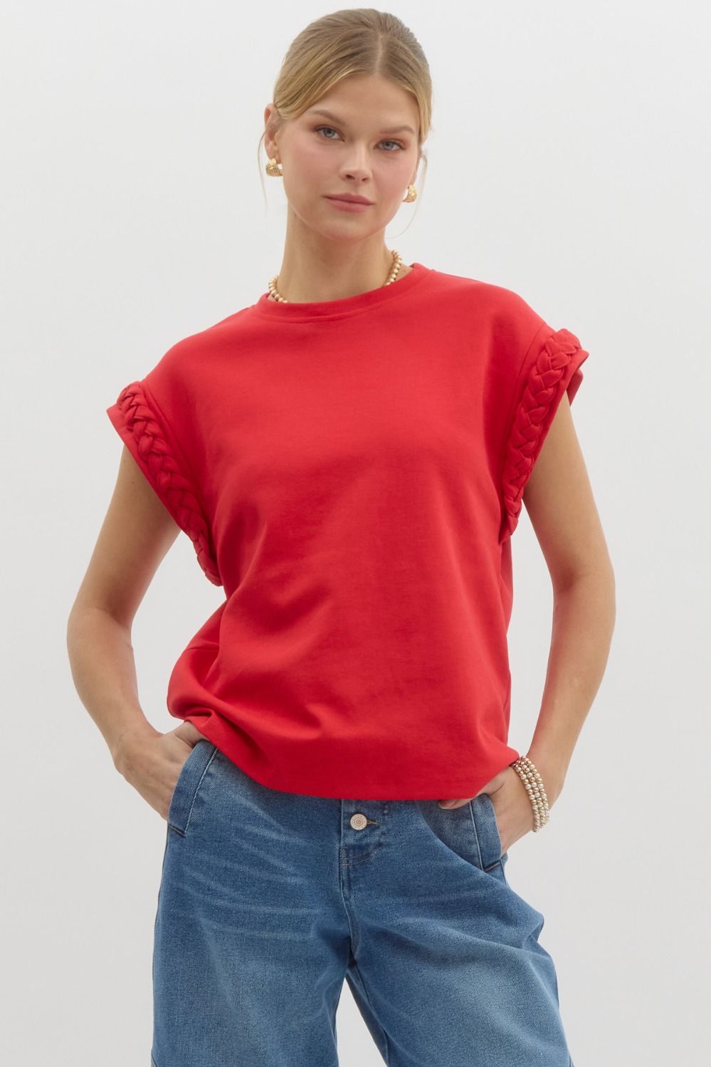 Entro Solid Braided Cuff Top