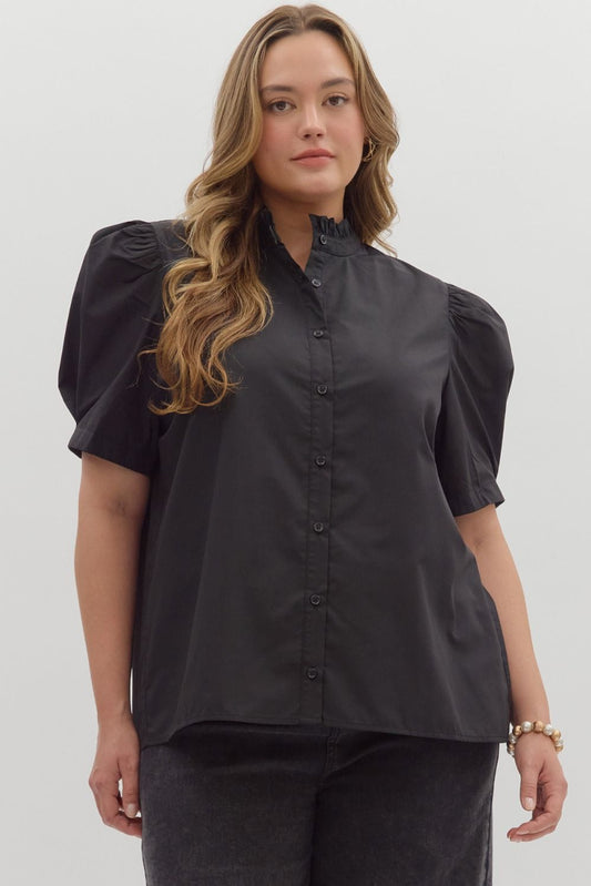 Entro Plus Sold Puff Shoulder Top