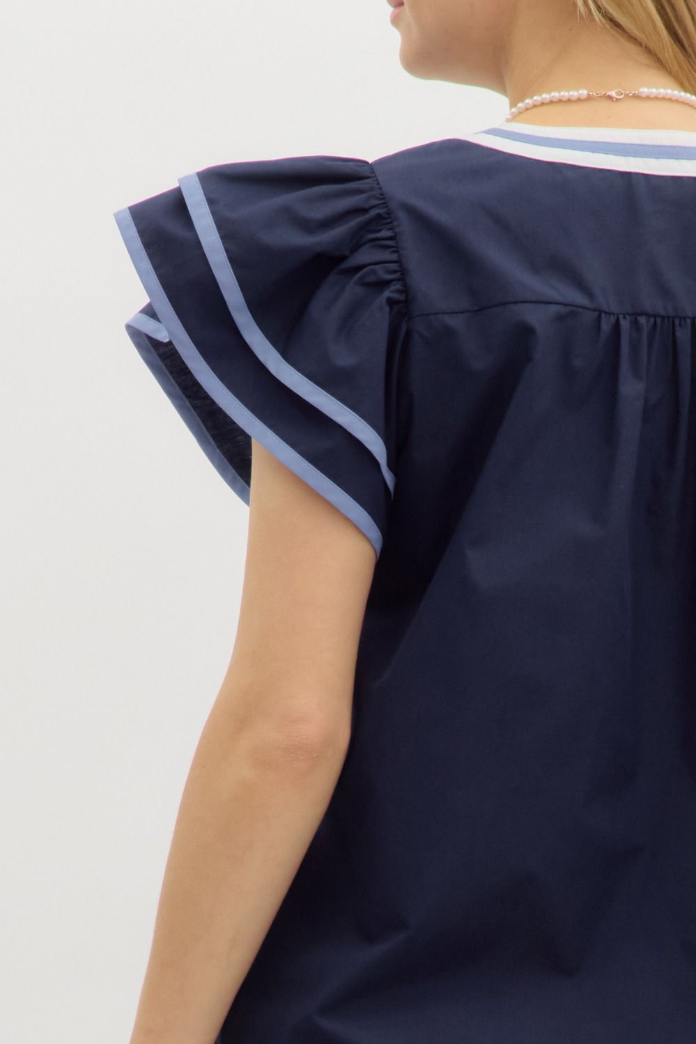 Entro Flutter Top with Applique Front