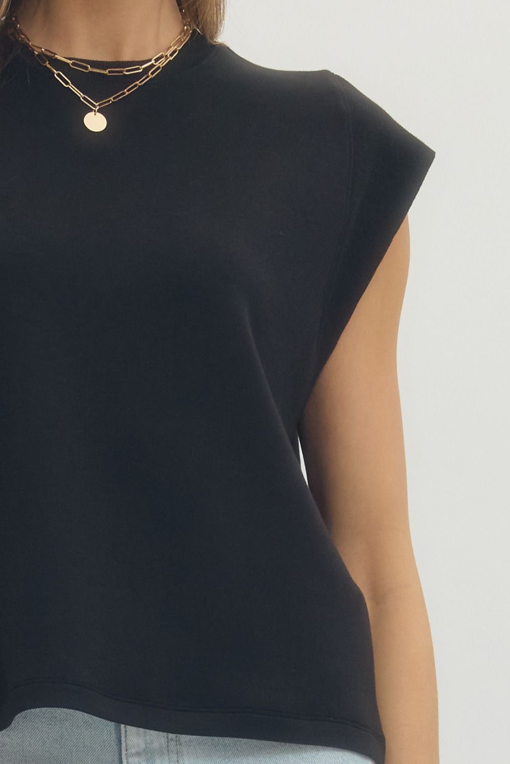 Entro Solid Cap Sleeve Top