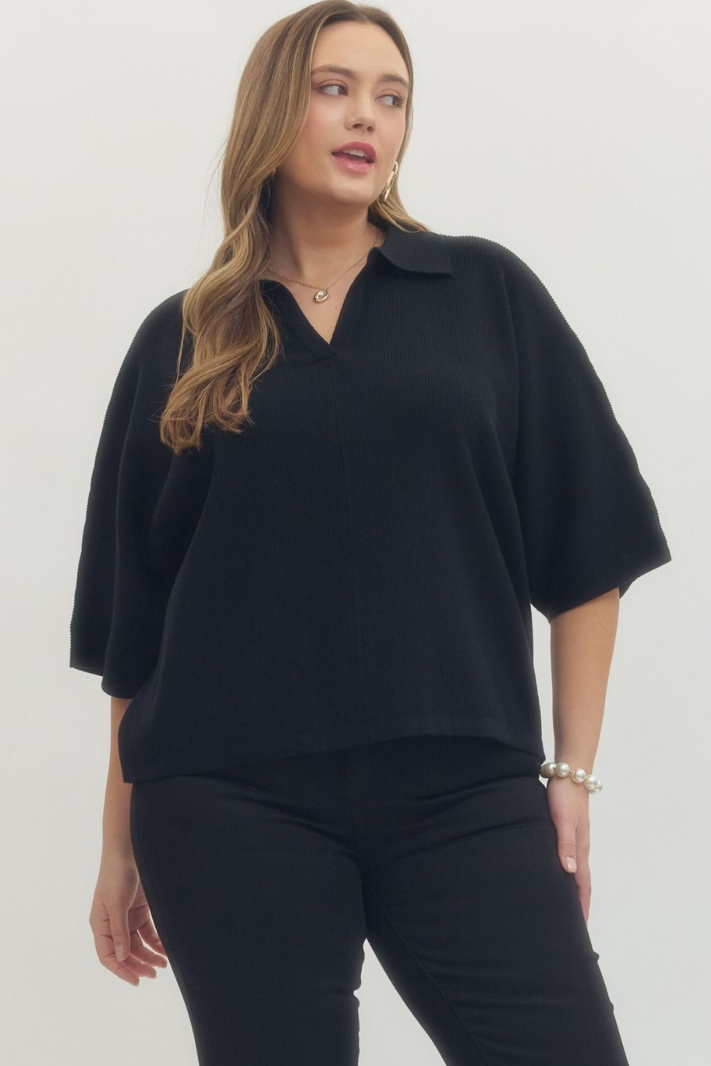 Entro Plus 3/4 Sleeve Knit Top