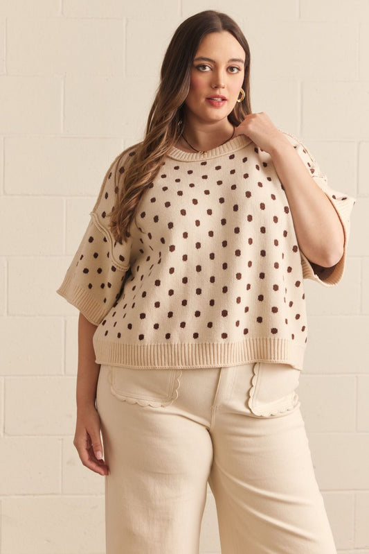 Entro Plus Polka Dot Knit Sweater