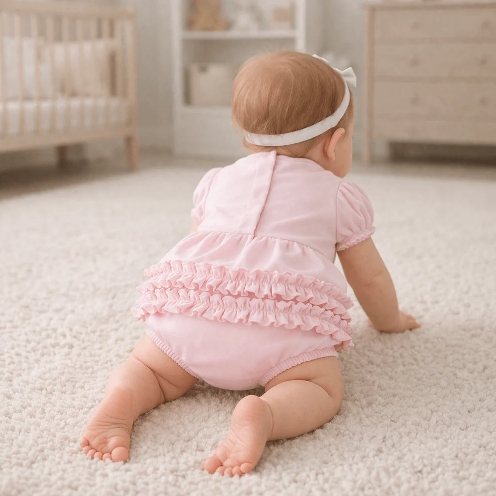 Magnolia Baby Essentials Collared Ruffle Bubble - Pink