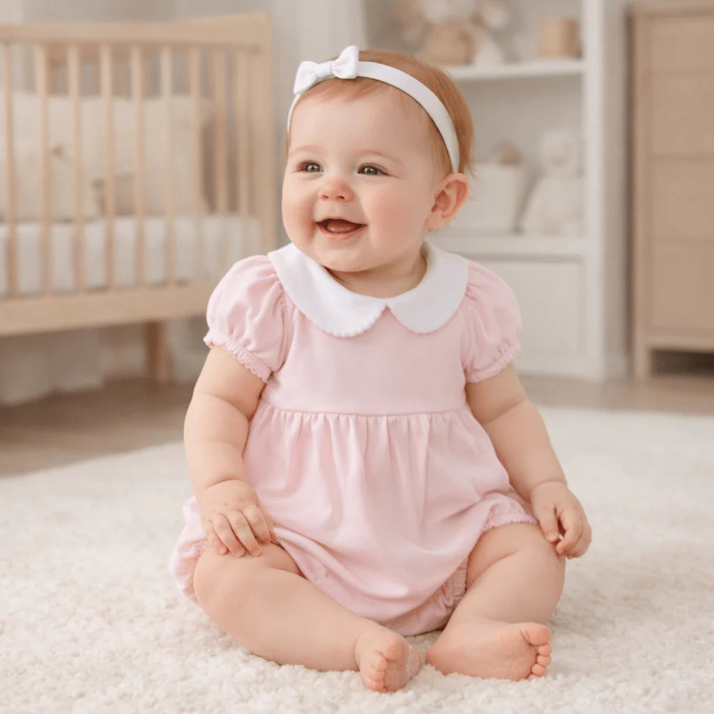 Magnolia Baby Essentials Collared Ruffle Bubble - Pink
