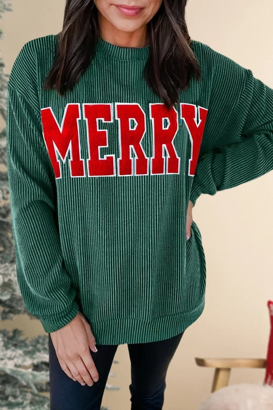 Aapparella Ribbed Merry Christmas Top