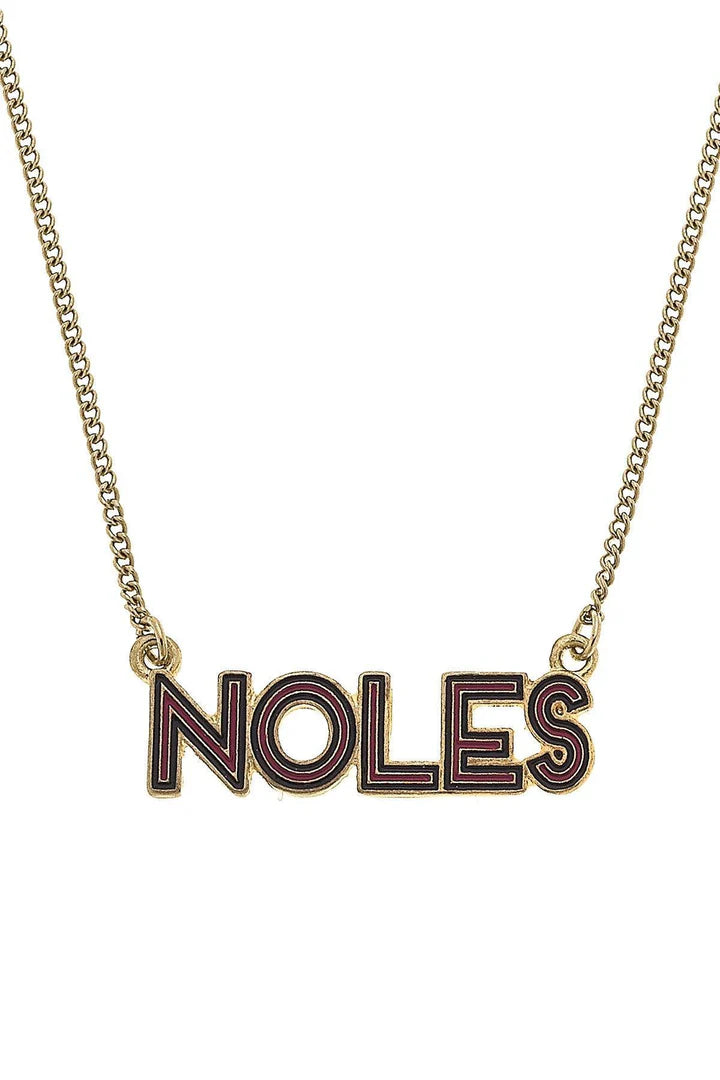 Canvas Florida State Seminoles Outline Enamel Necklace