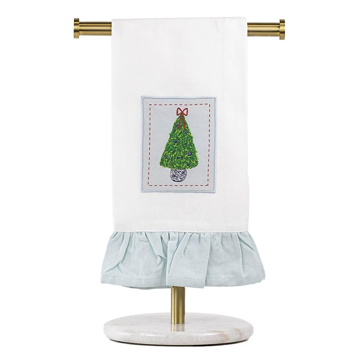 TRS Christmas Topiary Ruffle Hand Towel