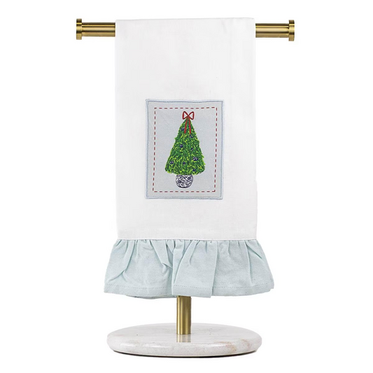 TRS Christmas Topiary Ruffle Hand Towel