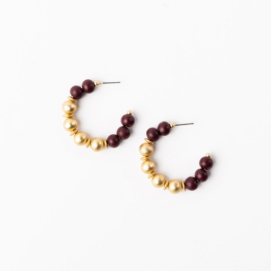 MM Garnet & Gold Earrings - Janette