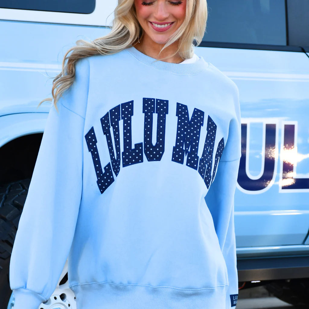 LULU MAC Sweatshirt Blue with Navy Dot
