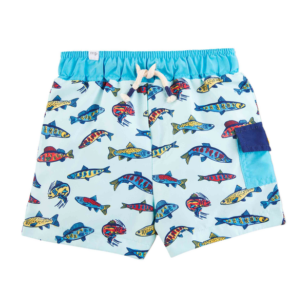 Mudpie Toddler Swim Trunks - Fish