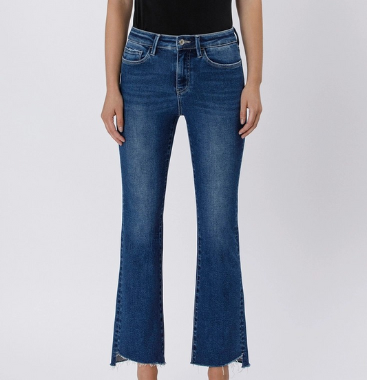 Lovervet Raw Side Step Hem Bootcut Jeans