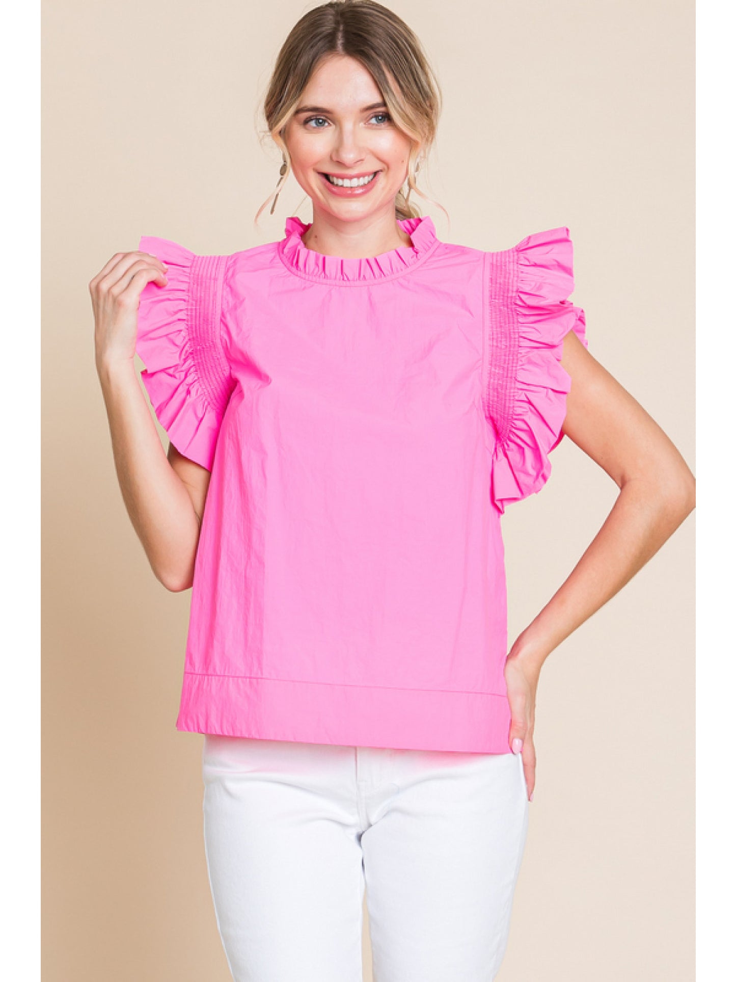 Jodifl Smocked Frill Sleeve Tops