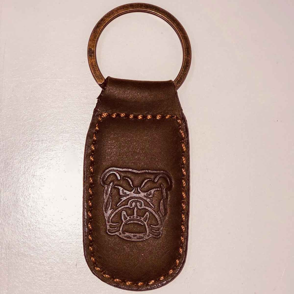 TRS Leather Keychain - Bulldog