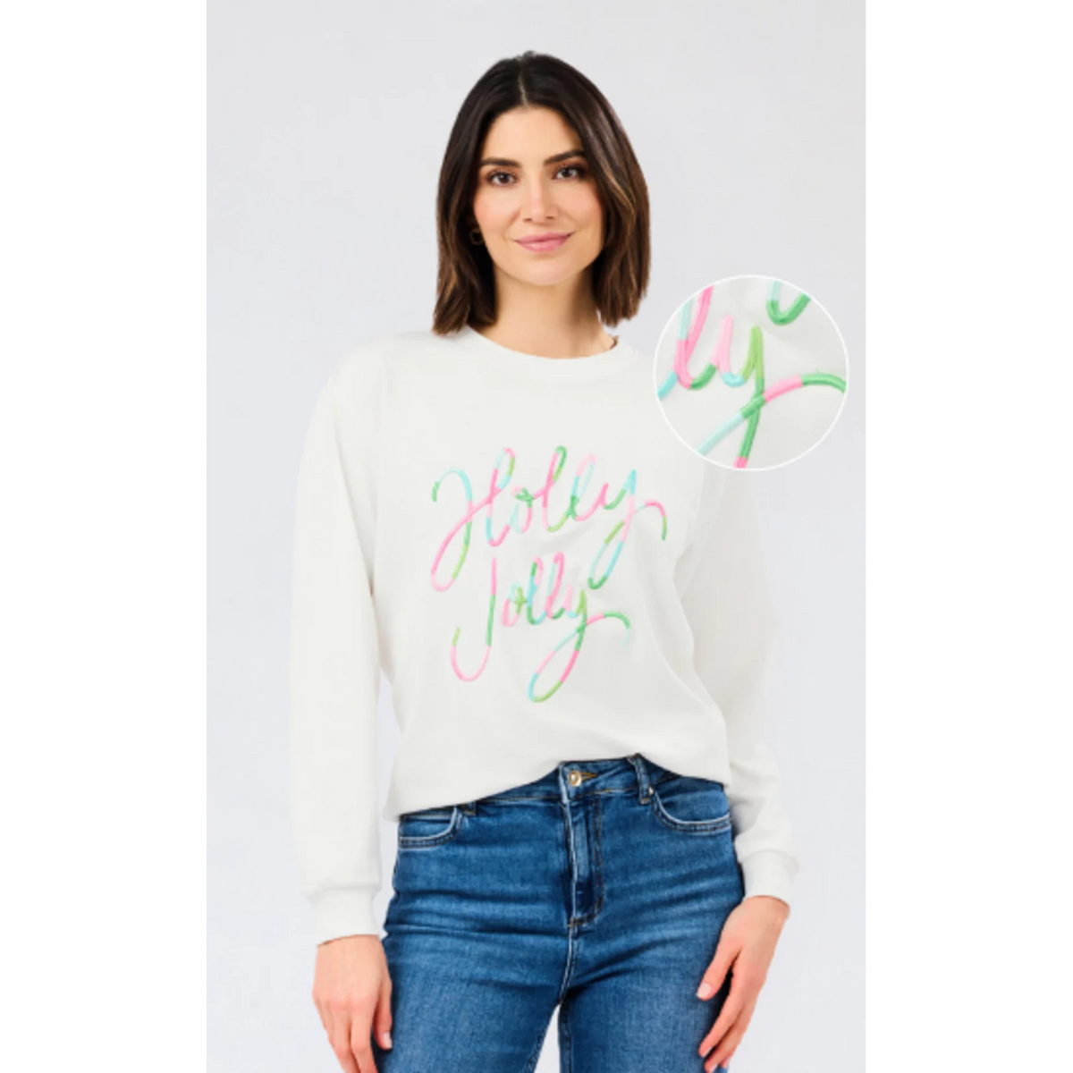 Mary Square Brooke Sweatshirt - Holly Jolly