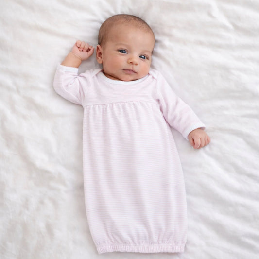 Magnolia Baby Mini Stripes Gown - Pink