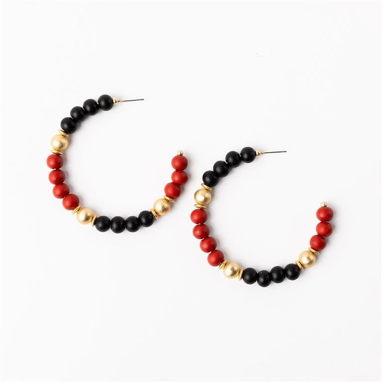 MM Red & Black Earrings - Janette