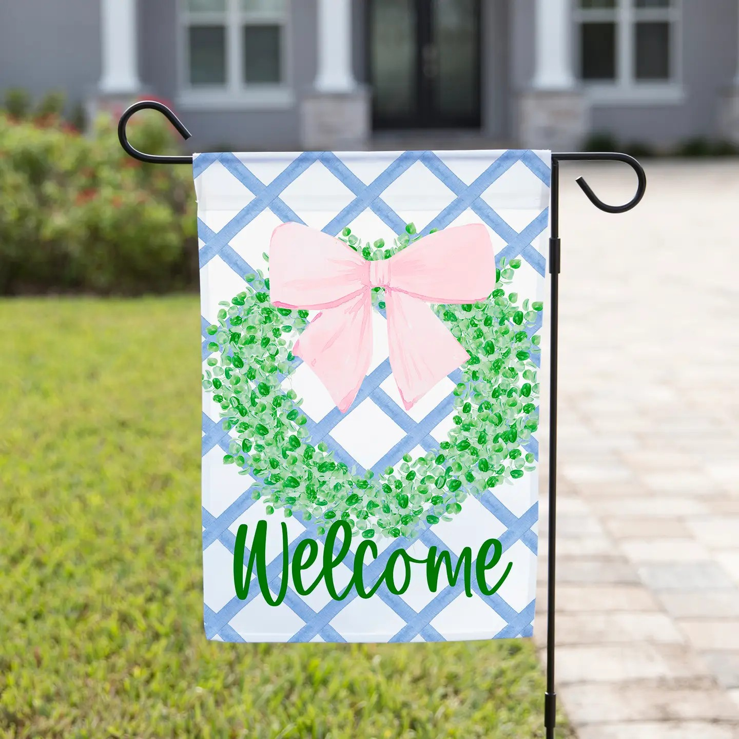 Navy Knot Garden Flags