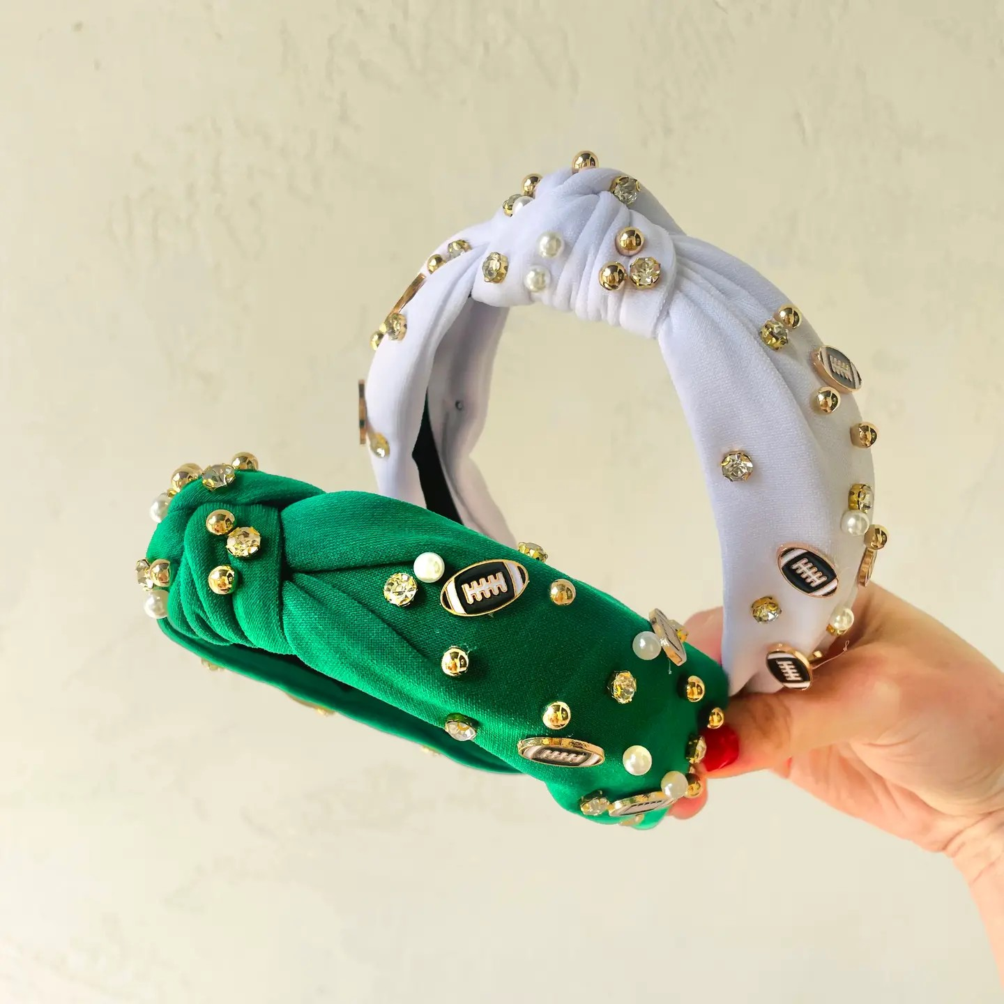 Wildflower Pearl & Football Rhinestone Headband