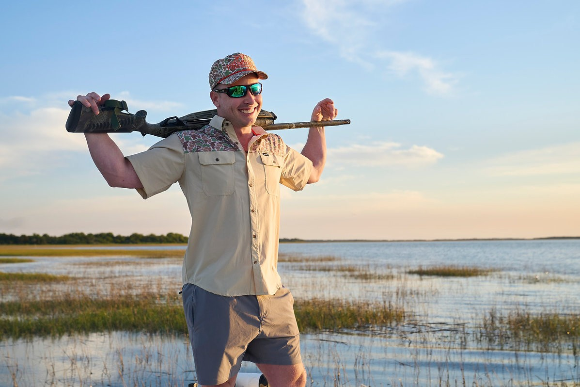 Fieldstone Wingman Button Down - Sand/Camo