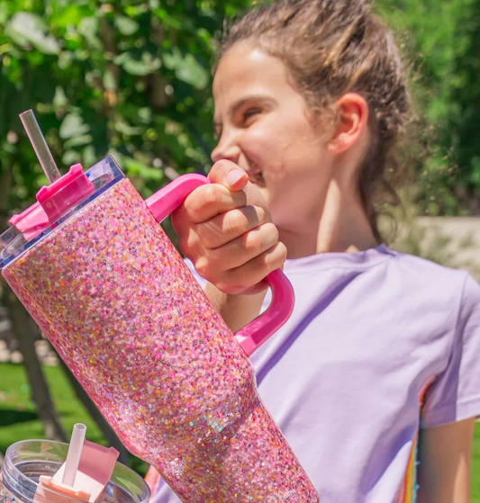 PP 40oz Pink Glitter Tumbler