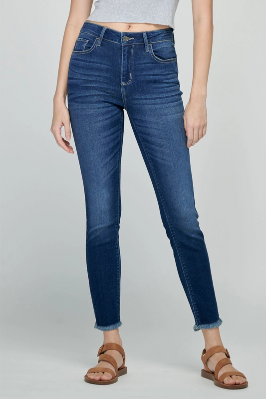 Cello Mid Rise Crop Skinny with Frayed Hem WV77321DK