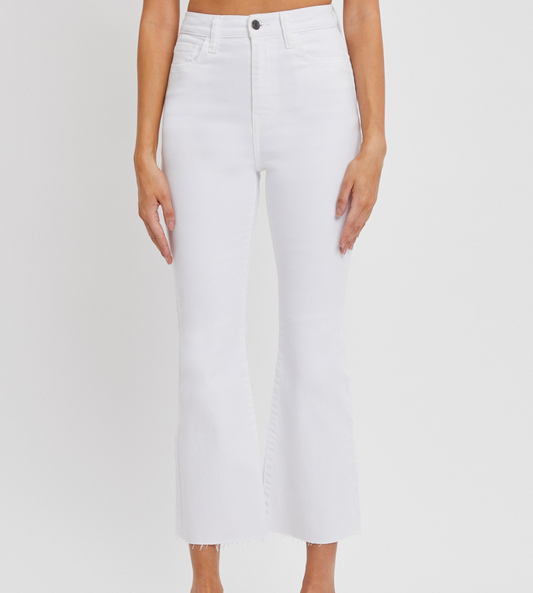 Cello White Crop Flare Jeans WV39208WHT