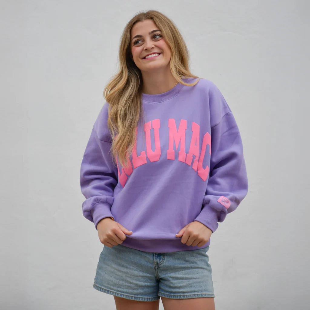 LULU MAC Purple with Pink Puff Sweatshirt