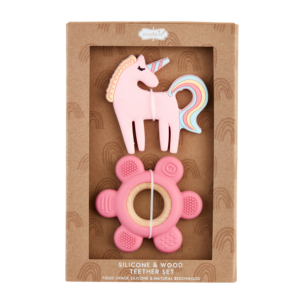 Mudpie Unicorn Teether Set