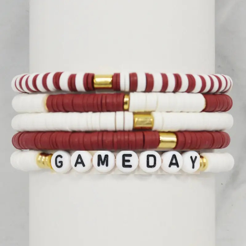 WH Stretchy Gameday Beaded Bracelets - Set of 5