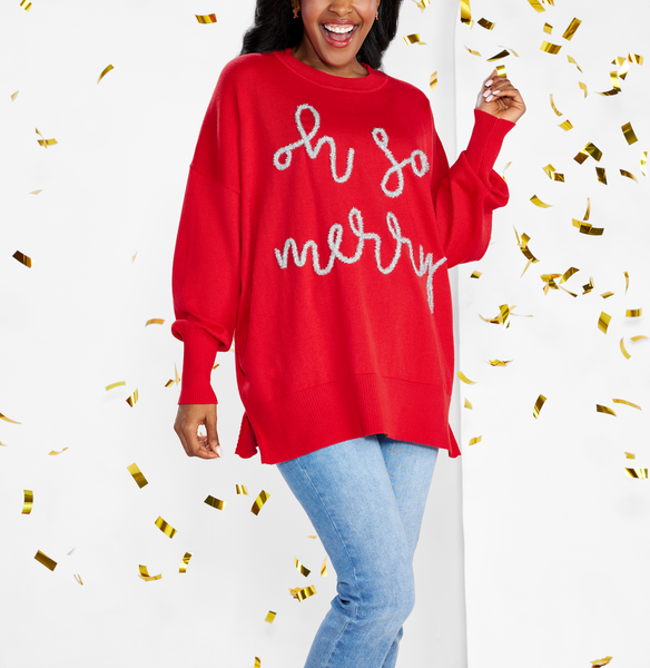 Mudpie Sparkle Sweater - Oh So Merry One Size