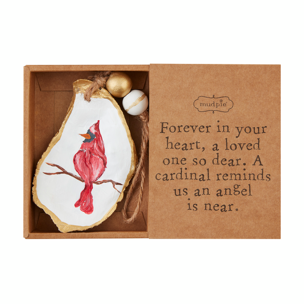 Mudpie Cardinal Oyster Ornament