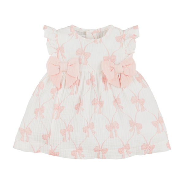Mudpie Bow Printed Baby Dress