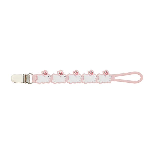 MP Bunny Silicone Paci Strap-Pink and Blue