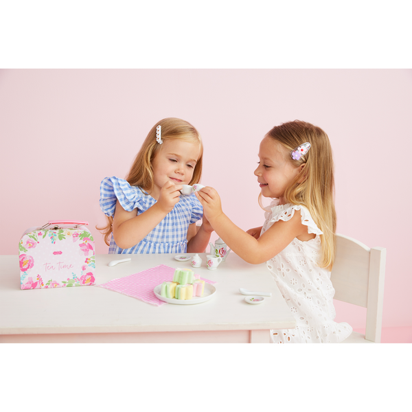 Mudpie Girls' Bardot Blue Gingham Bow Dress